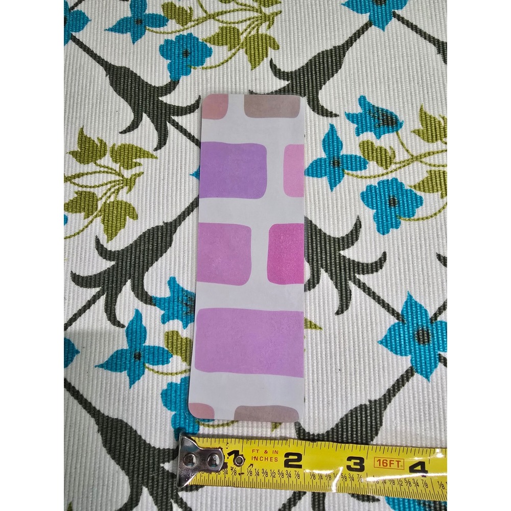 Pink Geometric Pattern Laminated Bookmark - Picture 4 of 4